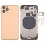უკან საბინაო საფარის SIM Card Tray და გვერდითი ღილაკები და კამერა ობიექტივი for iPhone 11 Pro (Gold)