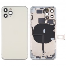 Battery Back Cover (with Side Keys & Card Tray & Power + Volume Flex Cable & Wireless Charging Module) for iPhone 11 Pro Max(Silver)
