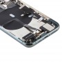 Akkumulátor Back fedélszerelés (oldalsó gombok és Power gomb + Hangerő gomb Flex Cable & Wireless Charging Module & Motor & Töltés Port & Hangszóró & Card Tray & kamera lencsevédő) iPhone 11 Pro Max (zöld)