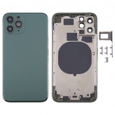 Bakstycke med SIM-kort fack & Sidoknappar och kameralinsen för iPhone 11 Pro Max (Grön)