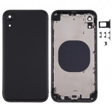 Square Frame Battery Back Cover with SIM Card Tray & Side keys for iPhone XR(Black)