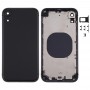 Fyrkantig ram Batteri Baksida med SIM-kort fack & Sido nycklar för iPhone XR (Svart)