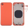 Square Frame Battery Back Cover с SIM картата тава и странични бутони за iPhone XR (Orange)