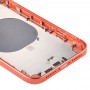 Fyrkantig ram Batteri Baksida med SIM-kort fack & Sido nycklar för iPhone XR (Orange)