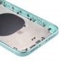 Square Frame Battery Back Cover с SIM картата тава и странични бутони за iPhone XR (Зелен)