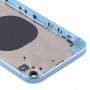 iPhone XR用SIMカードトレイ＆サイドキーで四角枠バッテリーバックカバー（ブルー）