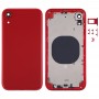 Fyrkantig ram Batteri Baksida med SIM-kort fack & Sido nycklar för iPhone XR (Red)
