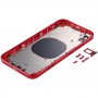 Square Frame copertura posteriore della batteria con la SIM vassoio di carta e tasti laterali per iPhone XR (Red)