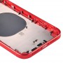 Marco cuadrado de la batería de la contraportada con la bandeja de tarjeta SIM y teclas laterales para iPhone XR (rojo)