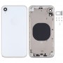 Fyrkantig ram Batteri Baksida med SIM-kort fack & Sido nycklar för iPhone XR (vit)