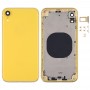 Square Frame Battery Back Cover with SIM Card Tray & Side keys for iPhone XR(Yellow)