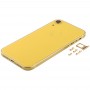 Square Frame Battery Back Cover с SIM картата тава и странични бутони за iPhone XR (жълт)
