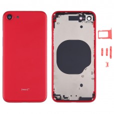 Batterie-rückseitige Abdeckung mit Kameraobjektiv-Cover & SIM-Kartenfach & Seitentasten für iPhone SE 2020 (rot)