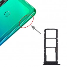 SIM картата тава + SIM Card Tray + Micro SD Card тава за Huawei P40 Lite E / Насладете се на 10 (черен)