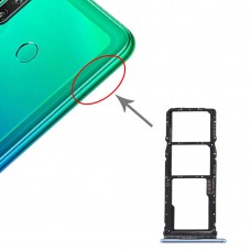 SIM Card Tray + SIM Card Tray + Micro SD Card Tray for Huawei P40 Lite E / Enjoy 10(Blue)