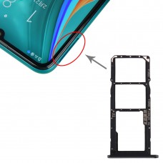 SIM-kort fack + SIM-kort fack + Micro SD-kort fack för Huawei Njut 10e / Honor Play 9A (Svart)