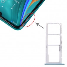 SIM-kort fack + SIM-kort fack + Micro SD-kort fack för Huawei Njut 10e / Honor Play 9A (blå)