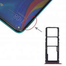 SIM-kort fack + SIM-kort fack + Micro SD-kort fack för Huawei Njut 10 / Honor Play 3 (röd)