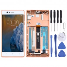 LCD Screen and Digitizer Full Assembly with Frame & Side Keys for Nokia 3 TA-1032(Gold)