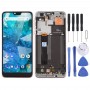 LCD Screen and Digitizer Full Assembly with Frame for Nokia 7.1 TA-1100 TA-1096 TA-1095 TA-1085 TA-1097(Silver)