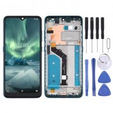 LCD Screen and Digitizer Full Assembly with Frame for Nokia 7.2 TA-1196(Green)