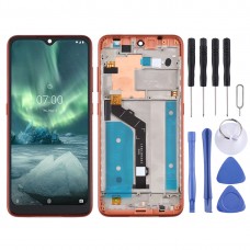 LCD Screen and Digitizer Full Assembly with Frame for Nokia 6.2 TA-1198 TA-1200 TA-1187 TA-1201(Orange) 