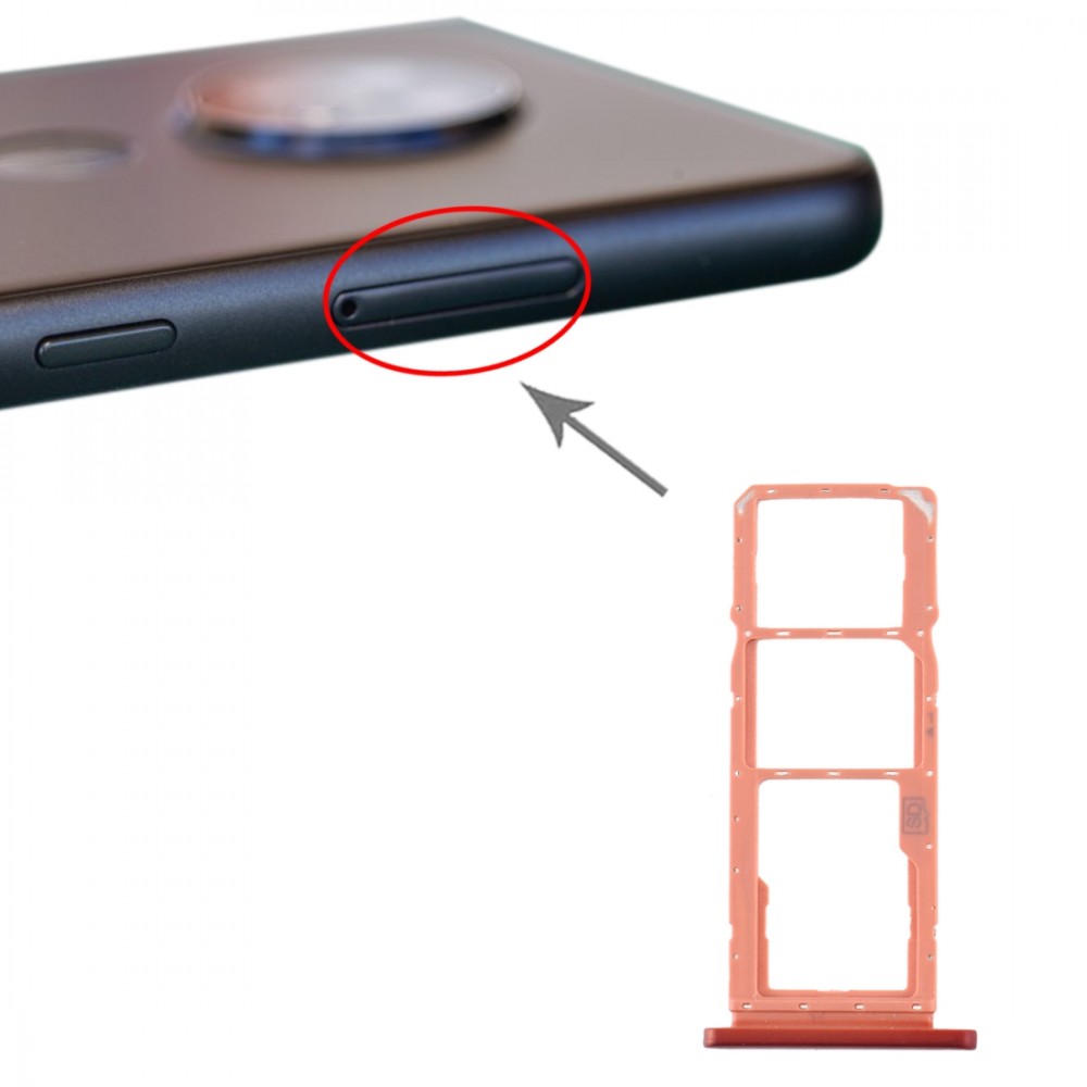 SIM Card Tray + SIM Card Tray + Micro SD Card Tray for Nokia 7.2 / 6.2 TA-1196 TA-1198 TA-1200 TA-1187 TA-1201(Orange)