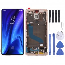 OLED Material LCD Screen and Digitizer Full Assembly with Frame for Xiaomi Redmi K20 / Redmi K20 Pro / 9T Pro(Gold)
