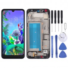 LCD Screen and Digitizer Full Assembly with Frame for LG Q60 X525ZA X525BAW X525HA X525ZAW / LG X6 2019 LMX625N X625N X525, Single SIM (Black)