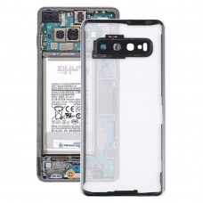 გამჭვირვალე Battery დაბრუნება საფარის კამერა ობიექტივი Cover for Samsung Galaxy S10 G973F / DS G973U G973 SM-G973 (გამჭვირვალე)