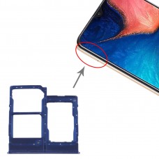 SIM karta Tray + SIM karta zásobník + Micro SD Card Tray pro Samsung Galaxy A20E (modrá)