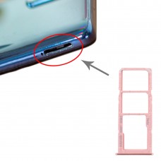 SIM-карты лоток + SIM-карты лоток + Micro SD-карты лоток для Samsung Galaxy A71 (розовый)