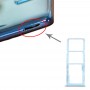 SIM картата тава + SIM Card Tray + Micro SD Card тава за Samsung Galaxy A71 (син)