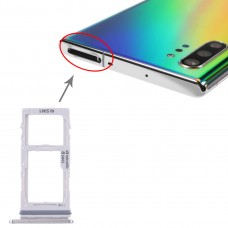 SIM-kort fack + SIM-kort fack / Micro SD-kort fack för Samsung Galaxy fotnot 10 + (grå)