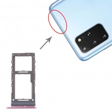 SIM-карти лоток + Micro SD-карти лоток для Samsung Galaxy S20 + / Galaxy S20 Ultra (рожевий)