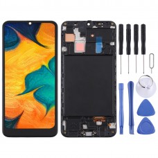 TFT Material LCD Screen and Digitizer Full Assembly With Frame for Samsung Galaxy A30 (Black)
