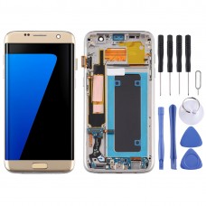 OLED Material LCD Screen and Digitizer Full Assembly With Frame for Samsung Galaxy S7 Edge / SM-G935F(Gold)