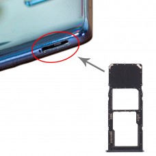SIM-kort fack + Micro SD-kort fack för Samsung Galaxy A71 / A715 (Svart)