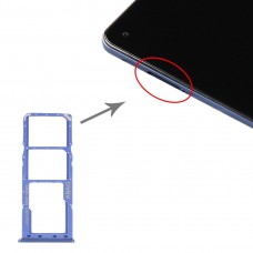 SIM-карты лоток + SIM-карты лоток + Micro SD-карты лоток для Samsung Galaxy A21s (синий)
