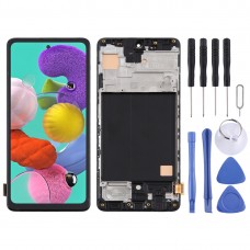 TFT Material LCD Screen and Digitizer Full Assembly With Frame for Samsung Galaxy A51 (Black)