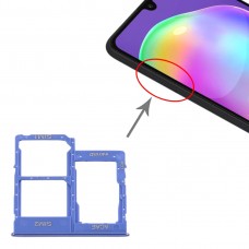 SIM-kort fack + SIM-kort fack + Micro SD-kort fack för Samsung Galaxy A315 / A31 (blå)