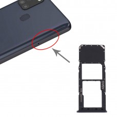 SIM-карти лоток + Micro SD-карти лоток для Samsung Galaxy A21s (чорний)