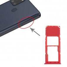 SIM-Karten-Behälter + Micro-SD-Karten-Behälter für Samsung Galaxy A21S (rot)