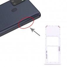 SIM-kort fack + Micro SD-kort fack för Samsung Galaxy A21s (vit)