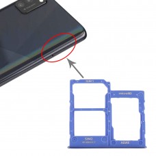 SIM vassoio di carta + vassoio di carta di SIM + Micro SD vassoio per Samsung Galaxy A41 / A415 (blu)