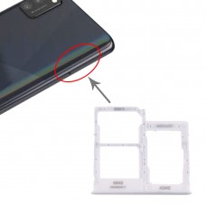SIM karta Tray + SIM karta zásobník + Micro SD Card Tray pro Samsung Galaxy A41 / A415 (bílá)