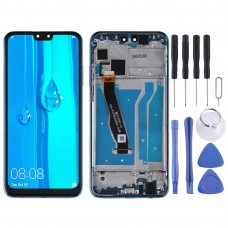 Huawei社Y9（2019）（ブルー）のフレームとLCDスクリーンとデジタイザのフルアセンブリ