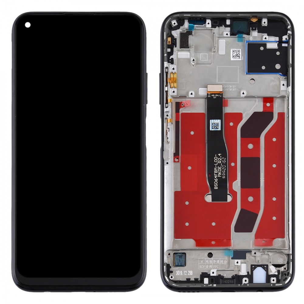 Color : Black DESHENG Spare Parts LCD Screen and Digitizer Full Assembly with Frame for Huawei Nova 6 SE