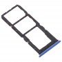 SIM Card Bac + Tray Carte SIM + Micro SD pour carte Tray vivo Y3 (Bleu)