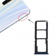 SIM karta Tray + SIM karta zásobník + Micro SD Card Tray pro Realme X2 (modrá)